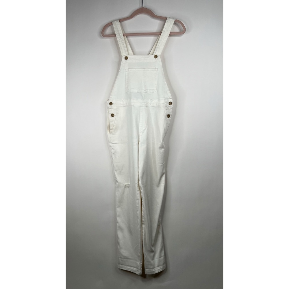 Classic White Denim Overalls